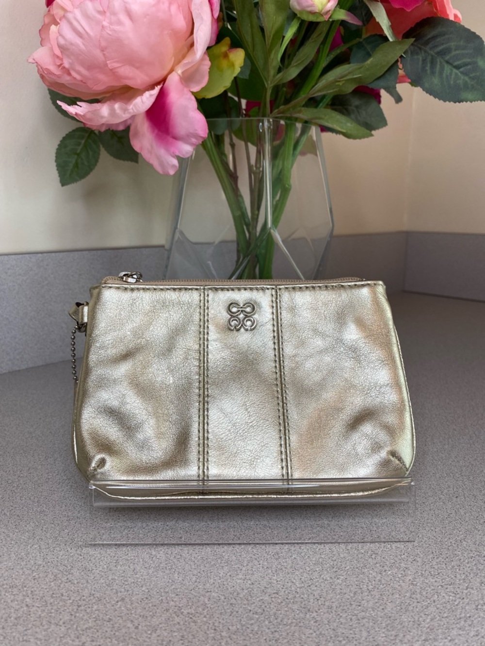 Coach Julia Spotlight Metallic Gold Wristlet